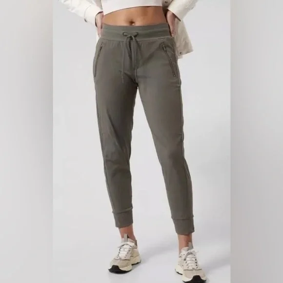 Athleta Trekkie North Olive Green Track Pants Joggers NEW - Picture 1 of 1